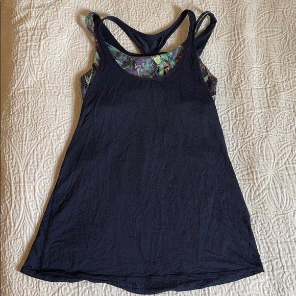 Lululemon crystallized navy top with built in bra - Picture 2 of 4